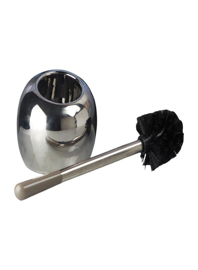 Kookee Ceramic Toilet Brush Holder for Bathroom, Silver (10221) - Image 5